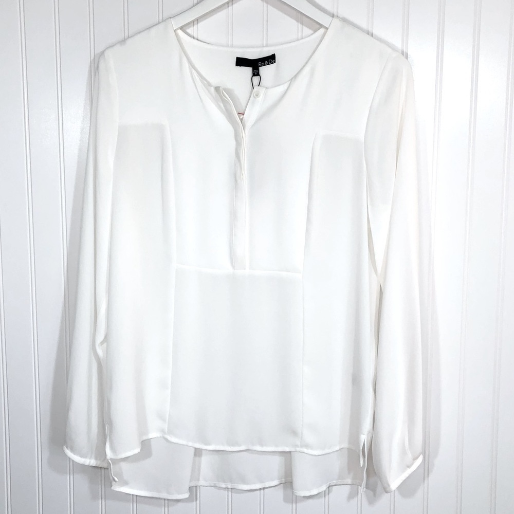 Ro & De Women’s Cream Color Long Sleeve Blouse M